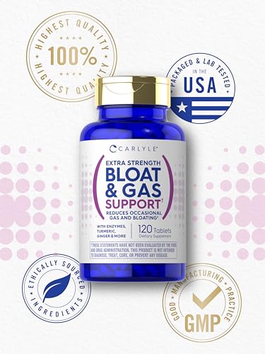 Carlyle Bloat & Gas Support for Men & Women | 120 Tablets | Extra Strength Pills | Supplement CarlyleBuy Supplements Australia