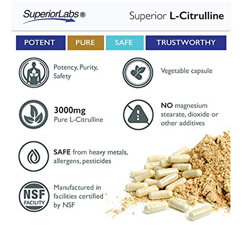 Superior Labs – Pure L-Citrulline – Free Form – Optimal 3,000mg Dosage – 150 Vegetable Superior LabsBuy Supplements Australia