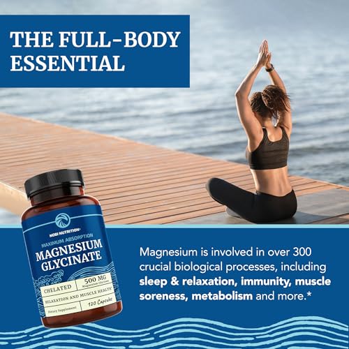 Magnesium Glycinate 500mg | Chelated Bisglycinate Complex for Muscle Relaxation Nobi NutritionBuy Supplements Australia