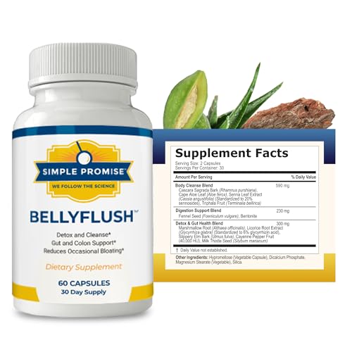 Simple Promise - BellyFlush - Detox and Colon Cleanse - Supports Digestive Health, 60 Capsules Simple PromiseBuy Supplements Australia