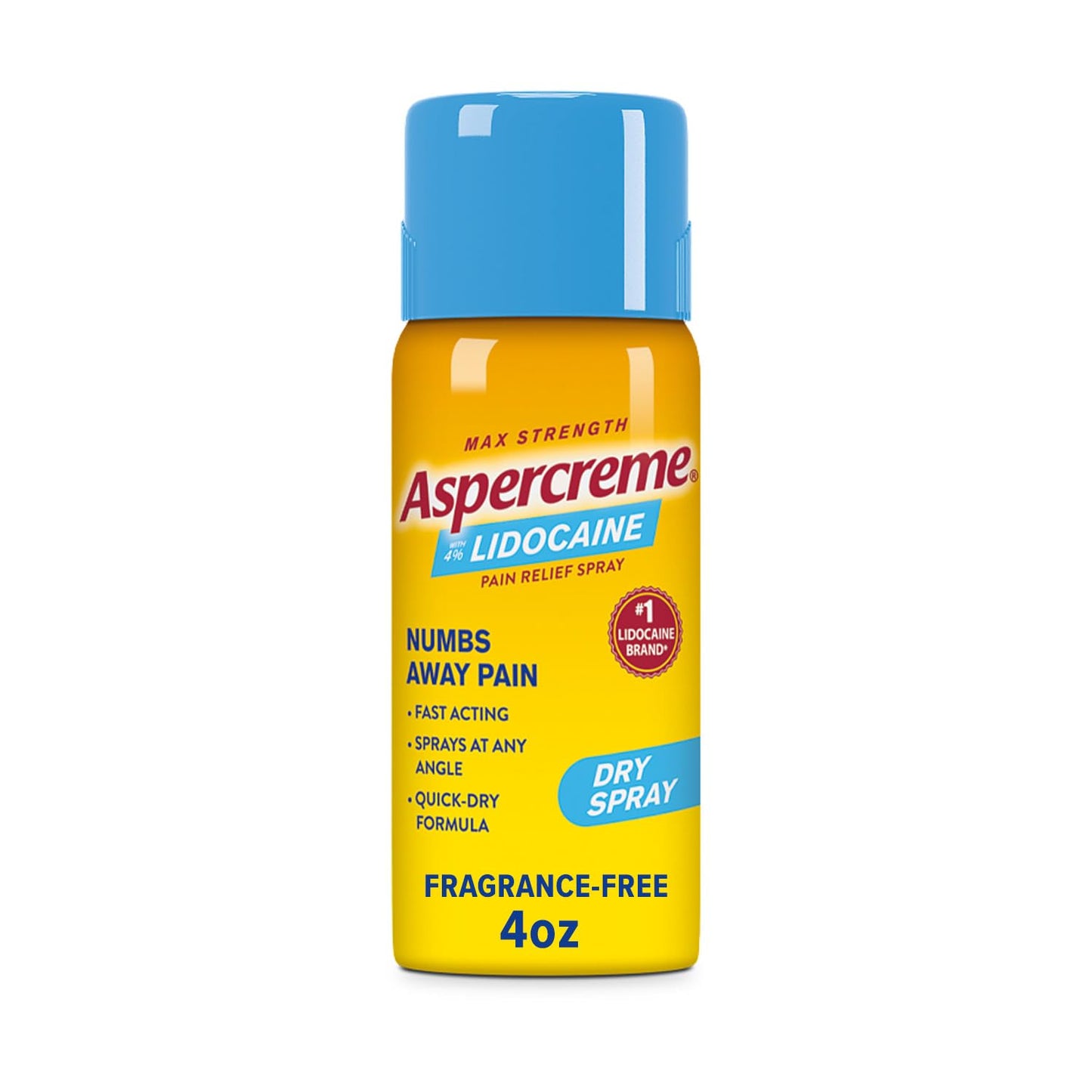 Aspercreme Lidocaine Dry Spray Soothes Aggravated Nerves, Numbing Topical Pain Relief Spray with Max-Strength 4% Lidocaine Sprays at Any Angle, 4 Oz. AspercremeBuy Supplements Australia