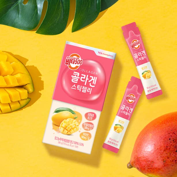 KWANGDONG Vita500 Mango Collagen Peptides Stick Jelly, with Vitamin C, to Support Skin KWANGDONGBuy Supplements Australia