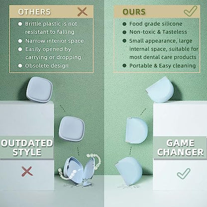 2 Pack Silicone Retainer Case with Lanyard Soft Slim Cute Aligner Case Holder Dental Thin onbuwwsBuy Supplements Australia