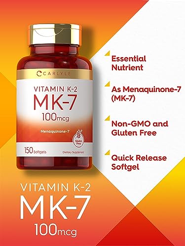 Carlyle Vitamin K2 Supplement 100mcg | K2 MK7 | 150 Softgels | Non-GMO CarlyleBuy Supplements Australia
