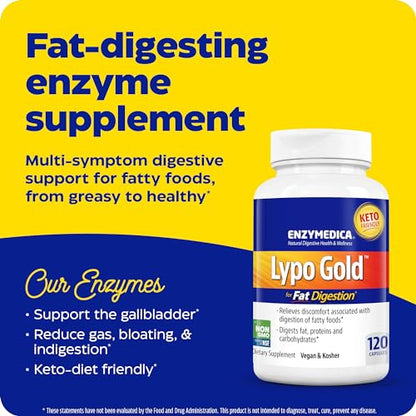 Enzymedica Lypo Gold, Digestive Enzymes for Fat Digestion, Offers Fast Acting Gas EnzymedicaBuy Supplements Australia