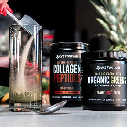 Sport Formula 99 Organic Greens Superfood Powder, Cold Pressed Vegan and Keto Powder, Non-GMO, Low Calorie Daily Green Juice Powder Sport Formula 99Buy Supplements Australia
