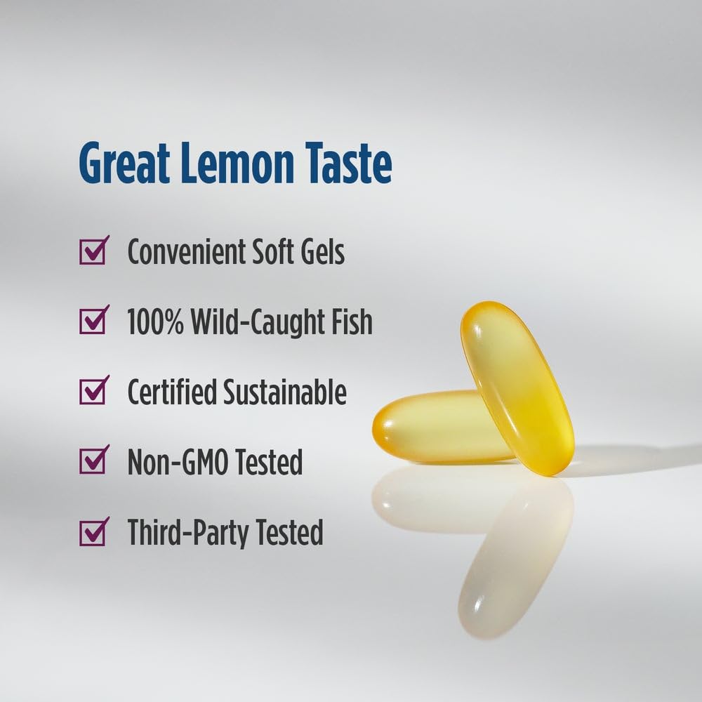 Nordic Naturals Complete Omega-D3, Lemon Flavor - 120 Soft Gels - 565 mg Omega-3 + 70 mg GLA + 1000 IU Vitamin D3 - EPA & DHA - Healthy Skin, Cognition, Positive Mood - Non-GMO - 60 Servings Nordic NaturalsBuy Supplements Australia
