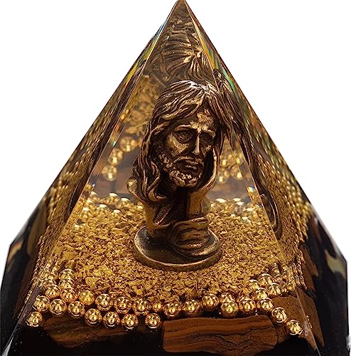 FENGSHUI-CAISHEN Mini Jesus Figurine in Healing Crystal Orgone Pyramid - Obsidian Tiger's Eye FENGSHUI-CAISHENBuy Supplements Australia