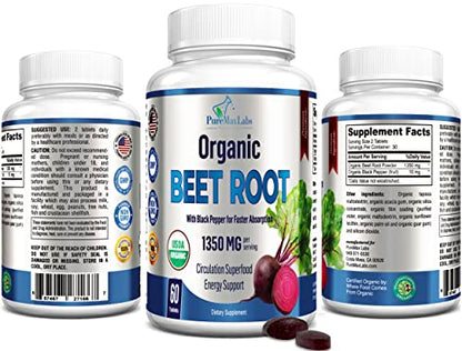 YUMMYVITE Organic Beet Root Powder Tablets - 1350mg with Black Pepper for Faster YUMMYVITEBuy Supplements Australia