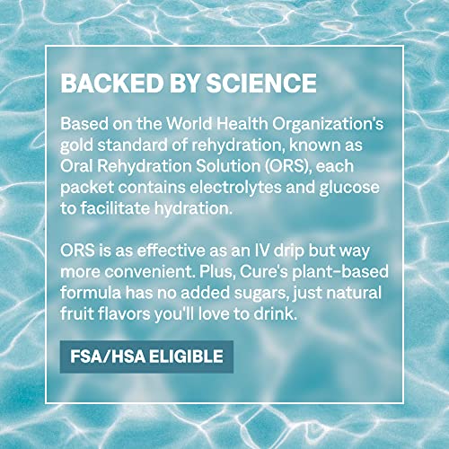 Cure Hydrating Plant Based Electrolyte Mix | FSA & HSA Eligible | Powder for Dehydration Cure HydrationBuy Supplements Australia