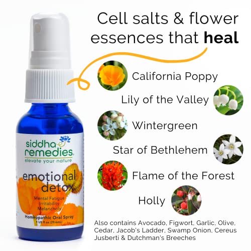 Siddha Remedies Emotional Detox Homeopathic Oral Spray for Melancholy, Irritability SiddhaBuy Supplements Australia