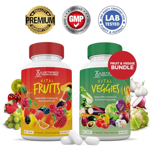 (Set of 2) Vital Fruits and Veggies Supplement Red & Green Superfoods Whole Food Justified LaboratoriesBuy Supplements Australia
