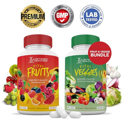 (Set of 2) Vital Fruits and Veggies Supplement Red & Green Superfoods Whole Food Justified LaboratoriesBuy Supplements Australia