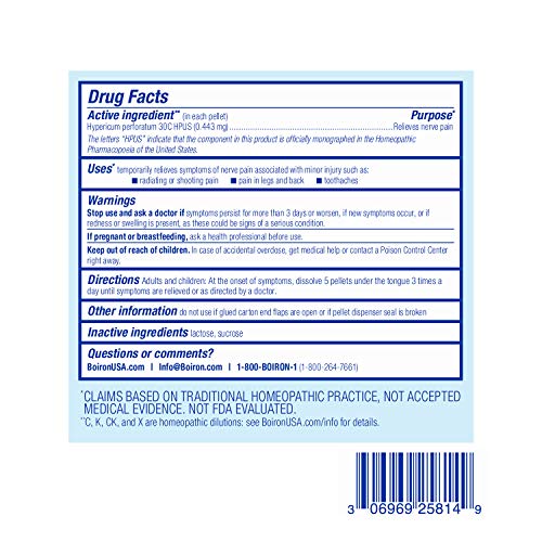 Boiron Hypericum Perforatum 30C Homeopathic Medicine for Relief from Nerve Pain, Toothaches BoironBuy Supplements Australia