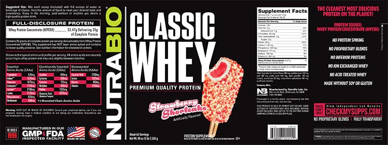 NutraBio Classic Whey Protein Powder - No Fillers, Artificial Colors, Preservatives NutraBioBuy Supplements Australia
