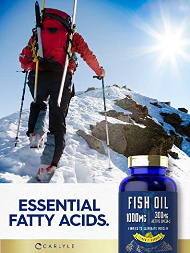 Fish Oil 1000mg | 300mg Omega 3 | 250 Count | Non-GMO and Gluten Free Supplement CarlyleBuy Supplements Australia