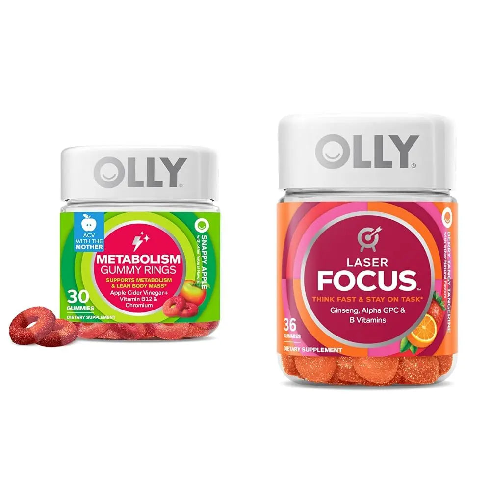 OLLY Metabolism 30 Count & Laser Focus 36 Count Gummy Vitamin Bundles OLLYBuy Supplements Australia