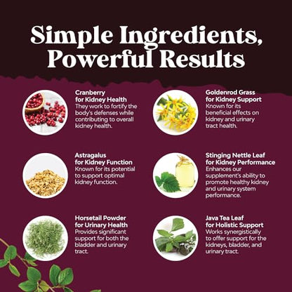 Kidney Support Cranberry Pills for Women and Men - High Strength Kidney Cleanse Detox Natures CraftBuy Supplements Australia