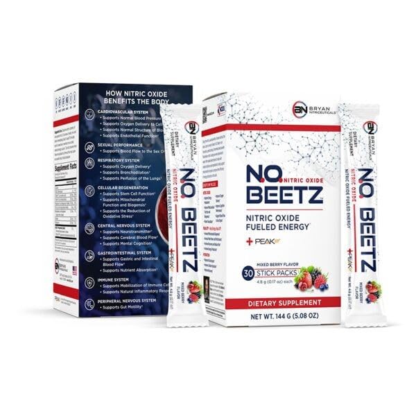 Bryan Nitriceuticals N.O. Beetz Nitric Oxide Fueled Energy Boost Supplement, Hydration & Cellular Energy Production Enhancer, Blend of Vitamins and Minerals (30 Servings) Bryan NitriceuticalsBuy Supplements Australia