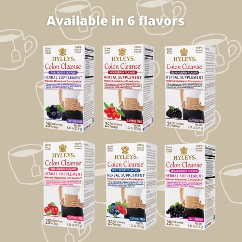 Hyleys Colon Cleanse Tea Acai Berry Flavor - 25 Tea Bags (12 Pack - 300 Tea Bags Total) HYLEYSBuy Supplements Australia