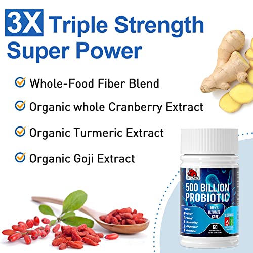 Probiotics for Men, 500 Billion CFU + 12 Strains Men's Probiotic with Turmeric Cranberry CFUKINGBuy Supplements Australia