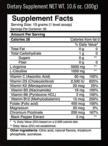 MTN OPS Enduro Nitric Oxide Supplement & Energy Drink Mix with L Arginine & L Citrulline, Boost Oxygen with Caffeine Free Pre Workout, Black Cherry Flavor, 30 Servings