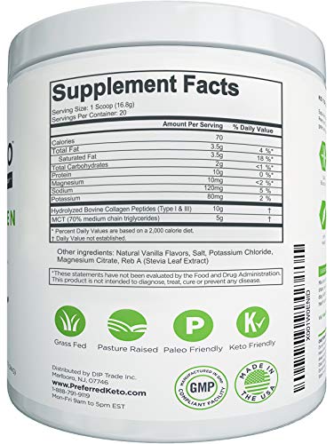 Keto Collagen Protein Powder with MCT Oil – Keto and Paleo Friendly Grass Fed Preferred ElementsBuy Supplements Australia