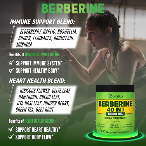Zolotus 18800mg Berberine Supplement 40 in 1, with Sea Moss, Cinnamon, Milk Thistle ZolotusBuy Supplements Australia
