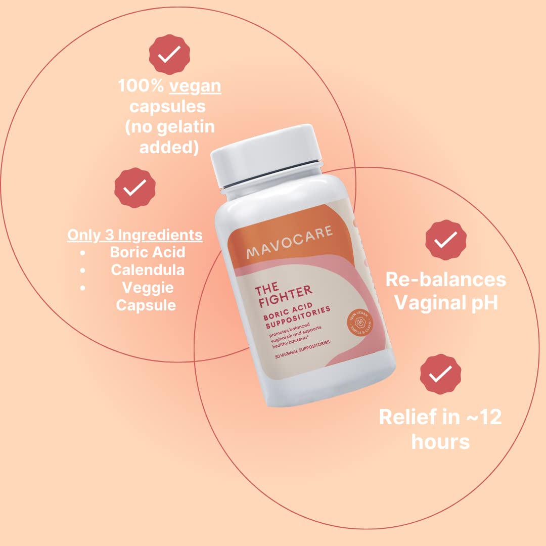 MavoCare, Inc. Boric Acid 600mg The Fighter with Added Calendula Vegan Capsule- Fights BV and Irritation- Gentle MavoCare, Inc.Buy Supplements Australia