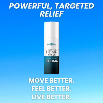 Medical Miracles New Hemp Oil Roll On - Ideal for Muscles, Hips, Joints, Neck, Back, Elbows, Fingers, Hands, and Knees (1500mg Roll-On) Medical MiraclesBuy Supplements Australia