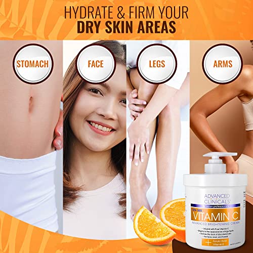 Advanced Clinicals Vitamin C Face & Body Cream Moisturizing Skin Care Lotion, Anti Advanced ClinicalsBuy Supplements Australia