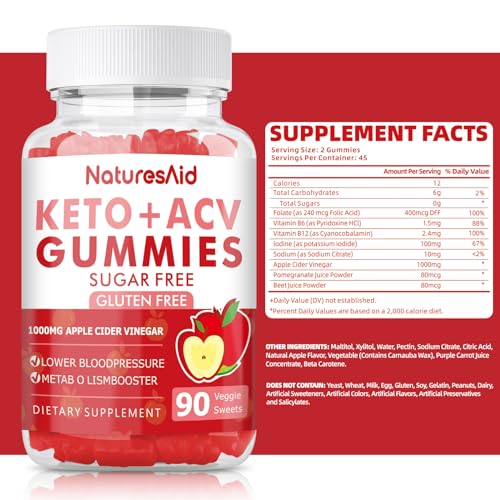 (2 Pack) 180 CT Keto Acv Gummies for Advanced Weight Loss & Belly Fat Burn - Pro Natures AidBuy Supplements Australia