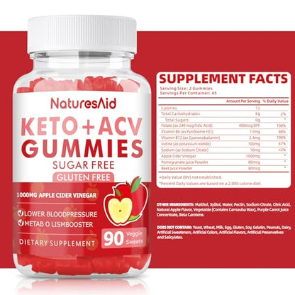 (2 Pack) 180 CT Keto Acv Gummies for Advanced Weight Loss & Belly Fat Burn - Pro Natures AidBuy Supplements Australia