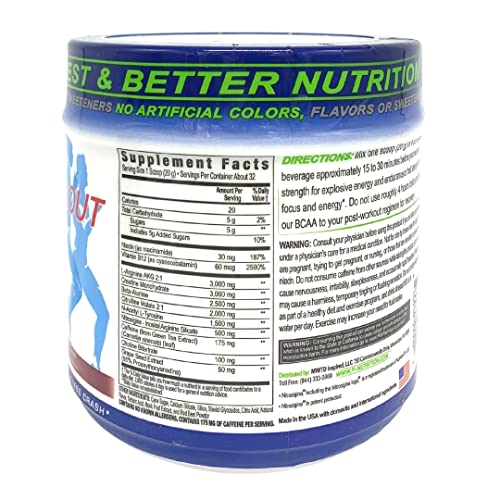 PERFORMANCE INSPIRED Nutrition Pre-Workout Powder - Contains Citrulline - Nitrosigine - Green Tea - All Natural - 1.49 lb - Black Cherry