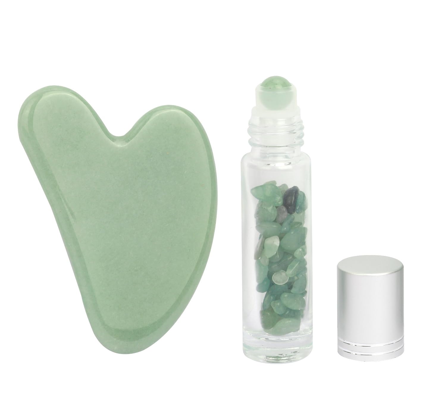 Padime 2 pcs | Premium Set | Real Jade Gua Sha Tool for Facial Skin Care + Glass Bottle for Your Oil PadimëBuy Supplements Australia