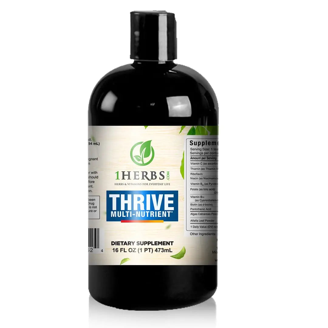 Thrive Multi-Nutrient Liquid - Alcohol Free Daily Multivitamin with Liquid Vitamin C and Vitamin B Complex – Vital Nutrients for Immune Support 1HerbsBuy Supplements Australia
