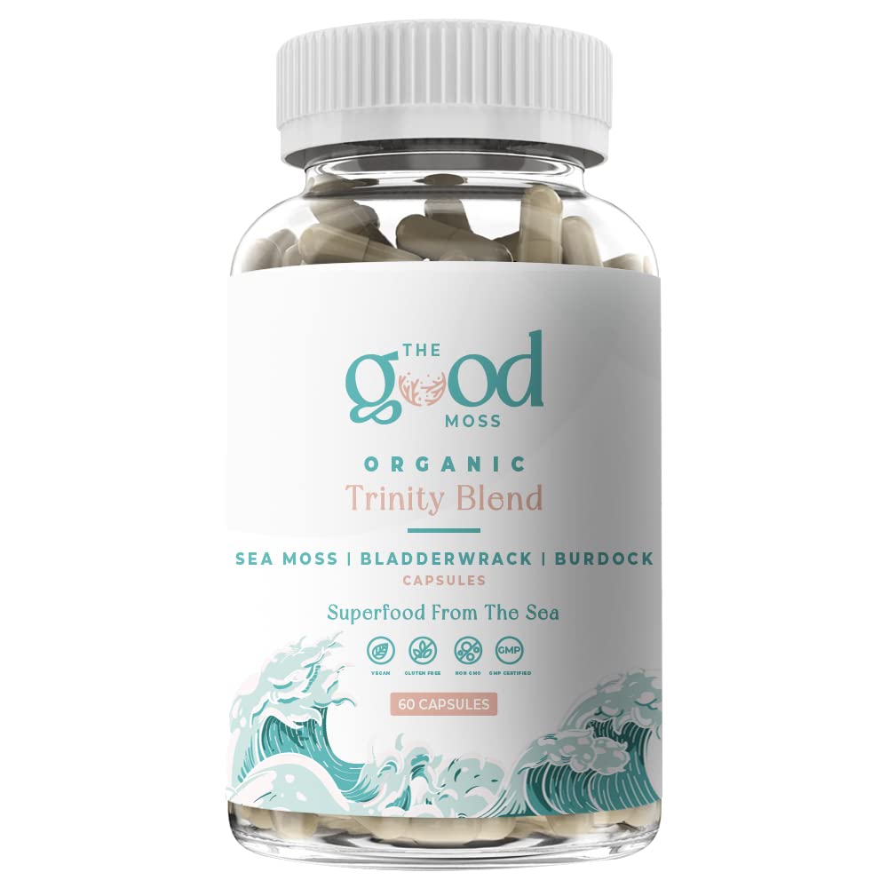 Trinity Blend Superfood -Sea Moss, Bladderwrack and Burdock Root Supplement for Overall Health Support, Hair, Skin and Nails 60ct The Good MossBuy Supplements Australia