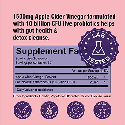 WayLoss 1500mg Apple Cider Vinegar Capsules/Apple Cider Vinegar Pills w/ 10 BILLLION WAY LOSSBuy Supplements Australia