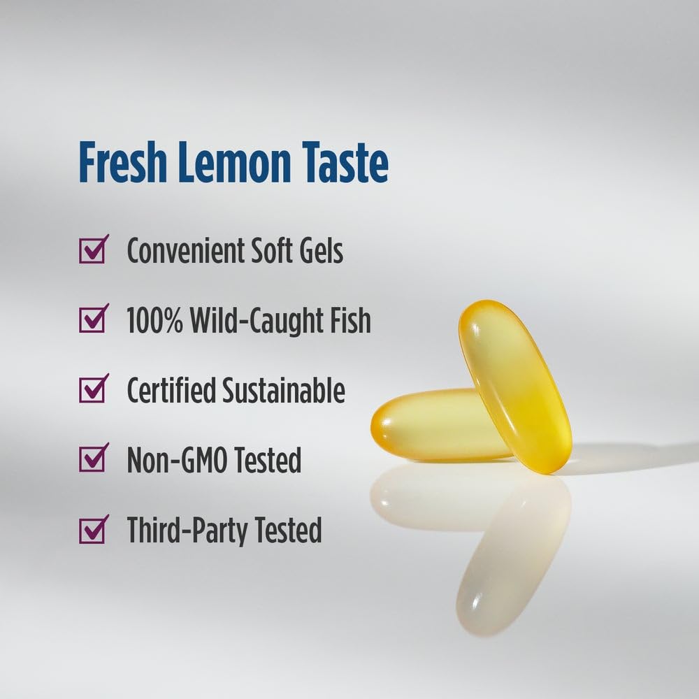 Nordic Naturals Complete Omega, Lemon Flavor - 120 Soft Gels - 565 mg Omega-3 - EPA & DHA with Added GLA - Healthy Skin, Cognition, Positive Mood - Non-GMO - 60 Servings Nordic NaturalsBuy Supplements Australia