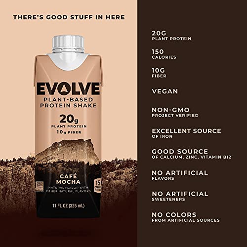 Evolve Plant Based Protein Shake, Café Mocha, 20g Vegan Protein, Dairy Free, No Artificial EvolveBuy Supplements Australia