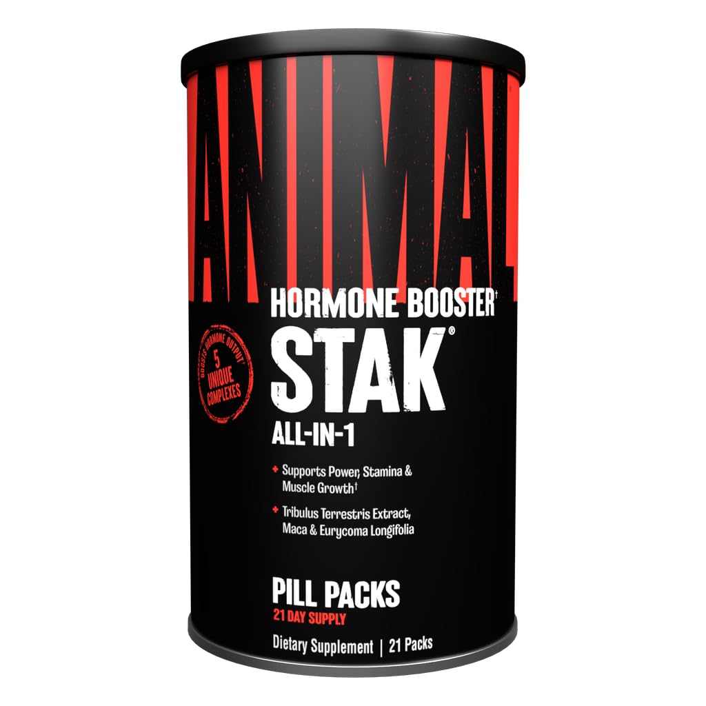 Animal Stak – Complete Natural Hormone Booster Supplement with Tribulus – Natural Testosterone Booster for Athletes – Contains Estrogen Blockers – 1 Month Cycle AnimalBuy Supplements Australia