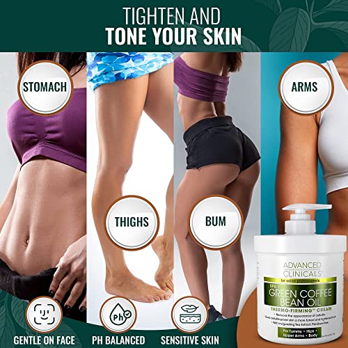 Advanced Clinicals Retinol Body Cream + Green Coffee Bean Oil Slim & Tighten Body Lotion Advanced ClinicalsBuy Supplements Australia