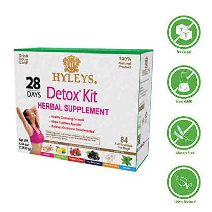 Hyleys Detox Tea for Cleanse and Weight Loss - 28 Day Kit - 84 Tea Bags (9 Pack) HYLEYSBuy Supplements Australia