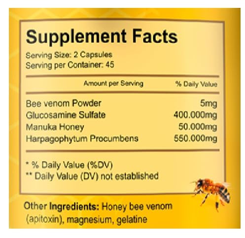 VITAMISAN Premium Natural Bee Venom with glucosamine sulfate Veneno Abeja 90 Capsulas Apitoxin Manuka Honey Dietary Supplement VITAMISANBuy Supplements Australia