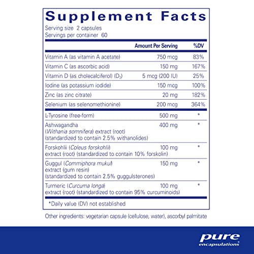 Pure Encapsulations Thyroid Support Complex - Hypoallergenic Supplement with Herbs Pure EncapsulationsBuy Supplements Australia