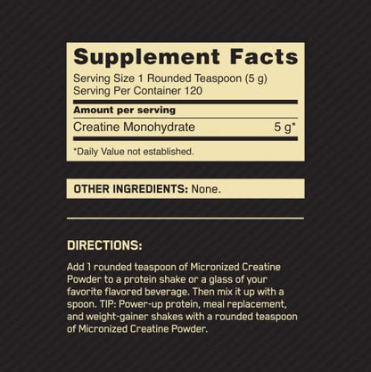 Optimum Nutrition Micronized Creatine Monohydrate Powder, Unflavored, Keto Friendly Optimum NutritionBuy Supplements Australia