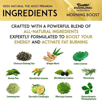 EVERLONG Detox Tea 28 Day Morning Boost Tea and Night Cleanse Tea, Burn Fat and Boost EVERLONGBuy Supplements Australia