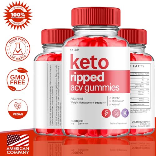 (2 Pack) Keto Ripped ACV Gummies Advanced Weight Loss, Keto Ripped Keto + ACV Gumm S.O LabsBuy Supplements Australia