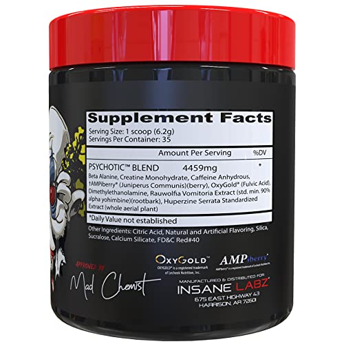 Insane Labz Psychotic, High Stimulant Pre Workout Powder, Extreme Lasting Energy Insane LabzBuy Supplements Australia