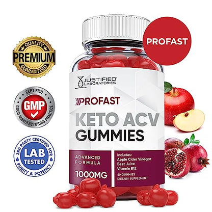 Justified Laboratories ProFast Keto ACV Gummies 1000MG Pro Fast Vegan Non GMO Justified LaboratoriesBuy Supplements Australia